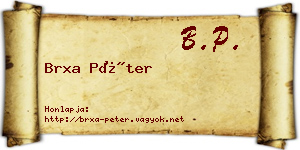 Brxa Péter névjegykártya